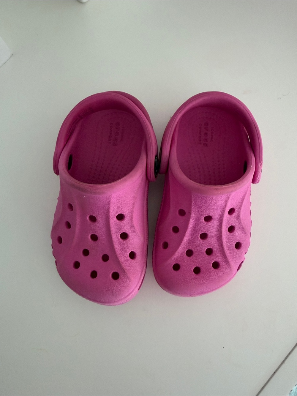 CROCS Kids Bright Pink Classic Clog with Heel Strap